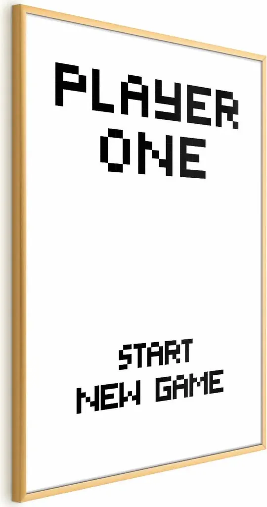 Cornice Oro con Poster Gaming 40x60 - Decorazione Parete Moderna