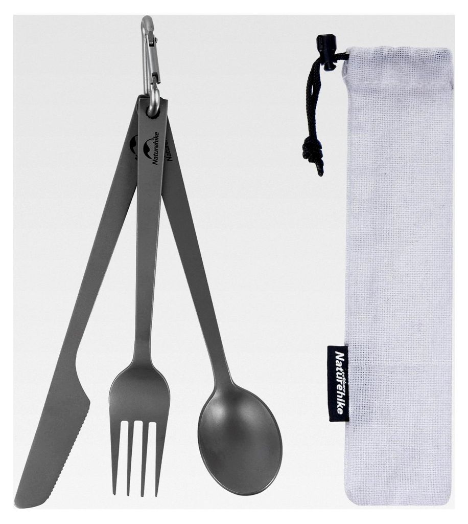 Titan Campingbesteck Reisebesteck Outdoor Besteck mit Messer, Gabel und Löffel, nur 50g