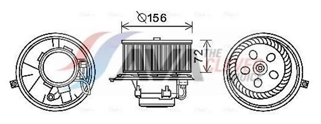 Ventilateur de chauffage AVA RT8581 pour pulseur d'air de voiture