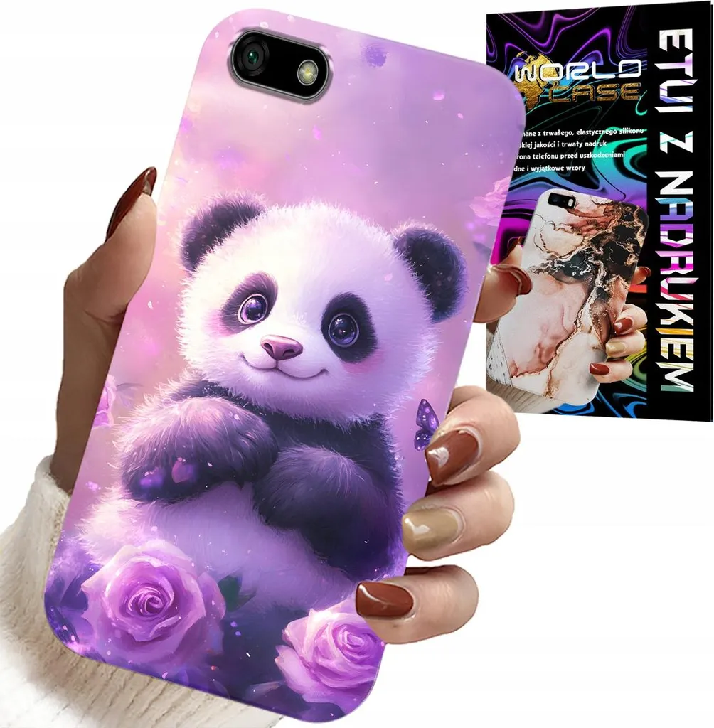 Cover Huawei Y5 2018 Panda + Pellicola Vetro: Protezione Bimbi Totale