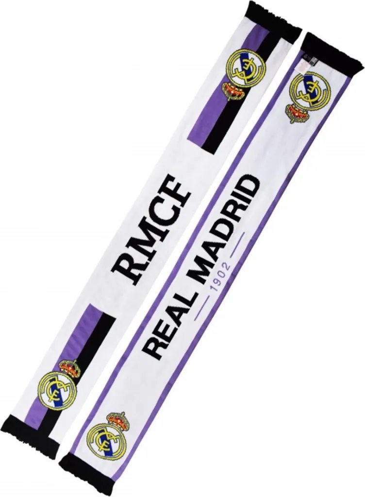 Écharpe Supporter Real Madrid RM4BUFD12 en Maille Douce de Qualité