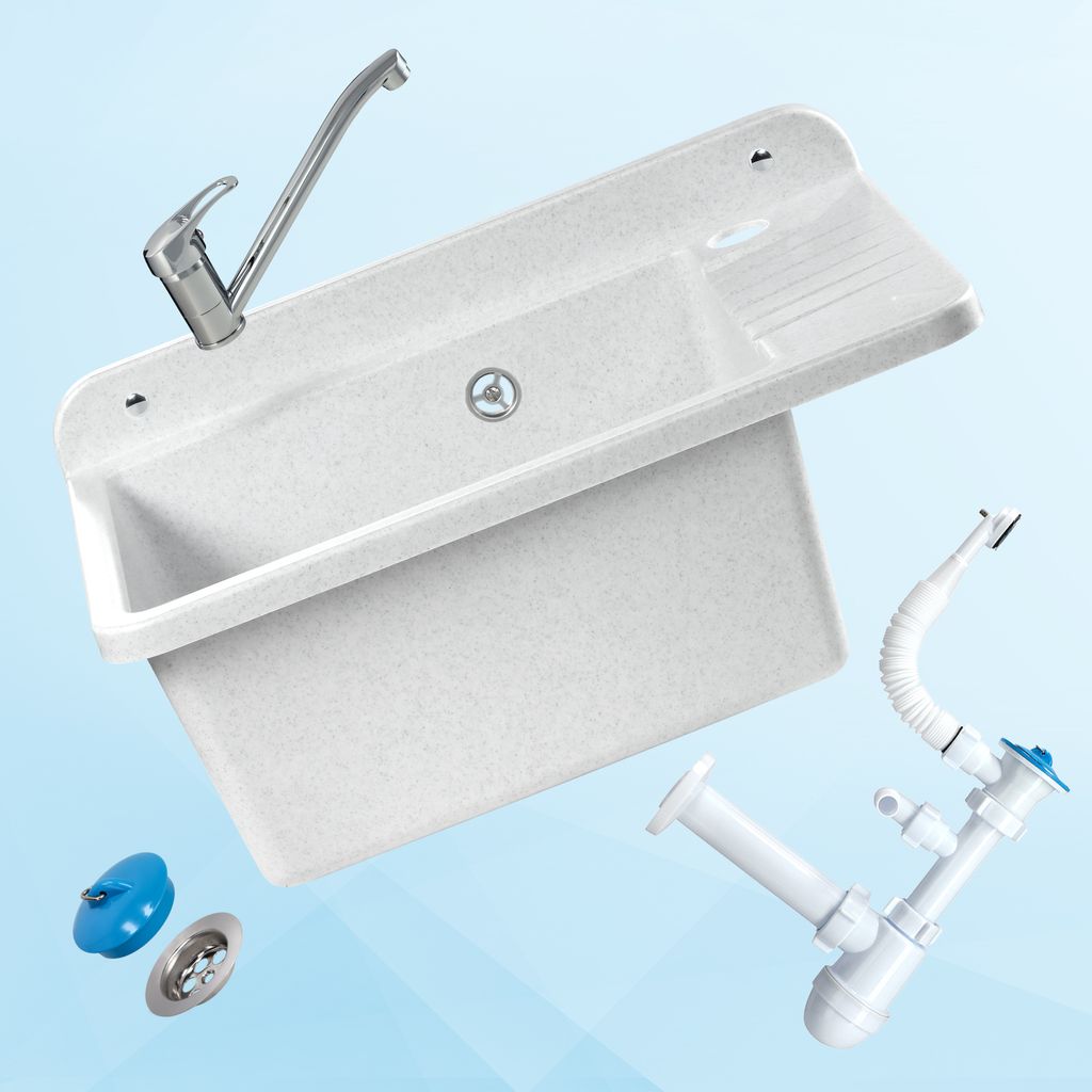 GOSPO drez "Tornio", drez s batériou, umývadlo 50 cm, biely Obrázok produktu 11