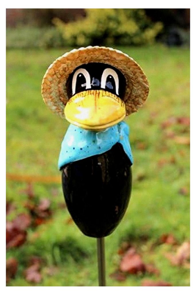 Keramikrabe für Stab – ca. 18 cm hoch – Gartenstecker