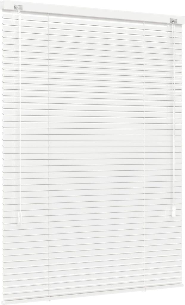 JALOUSIESCOUT LightLess Aluminium-Jalousie, 25 mm, verdunkelnd, 110 x 250 cm, weiß glänzend ohne Bohren, für Fenster & Türen, blackout, Energie...