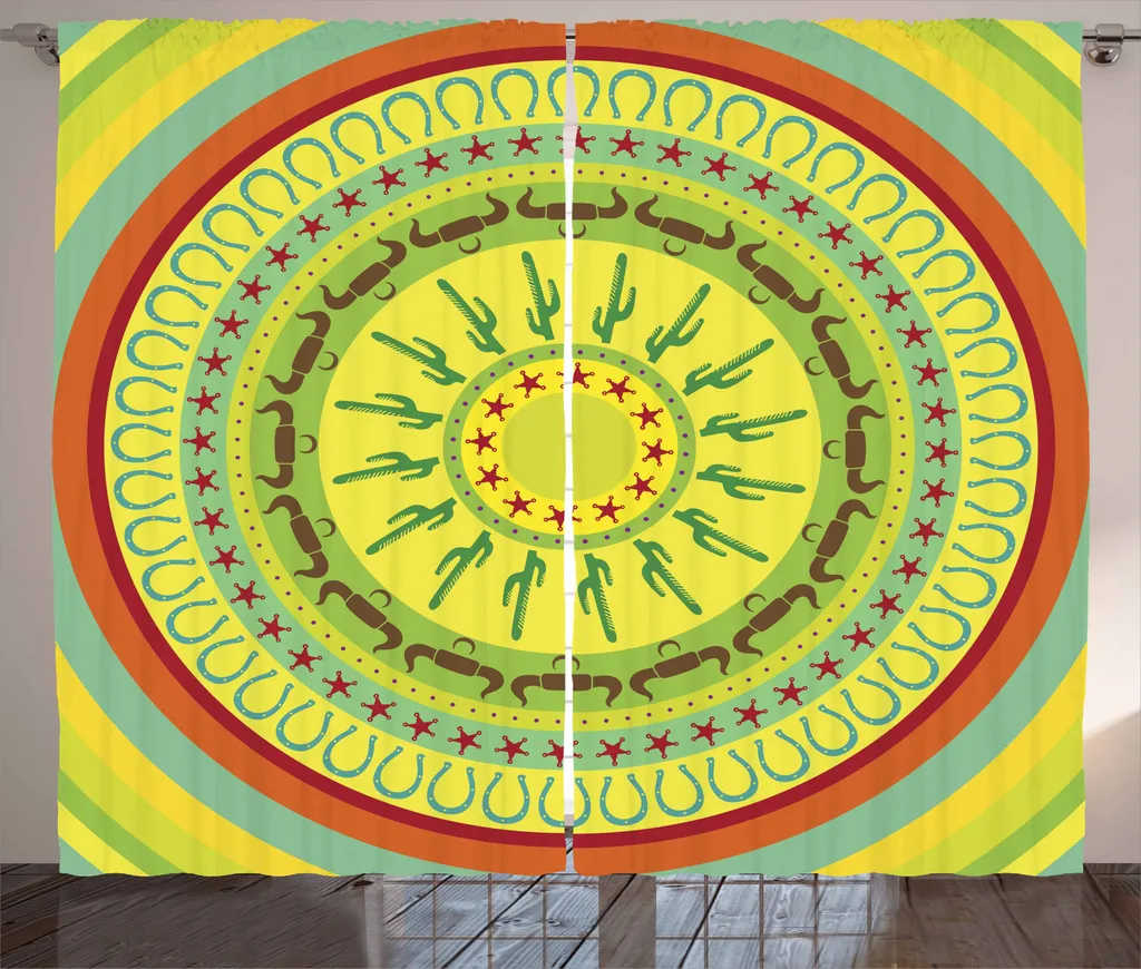 Tenda Soggiorno ABAKUHAUS 280x245 cm Rustica Mandala Ganci