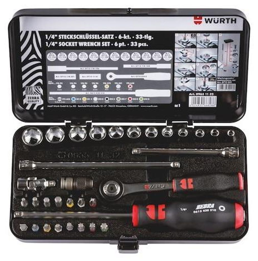 Würth Zebra 1/4" assortimento 33 pezzi Immagine del prodotto 