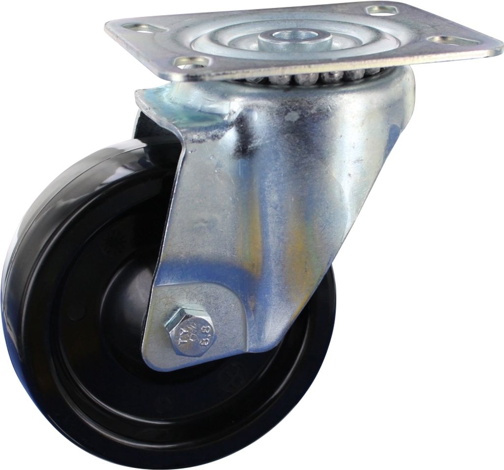 Hitzebeständige Lenkrolle ohne Feststeller Ø125 Kunststoff Anschraubplatte bis 280°C