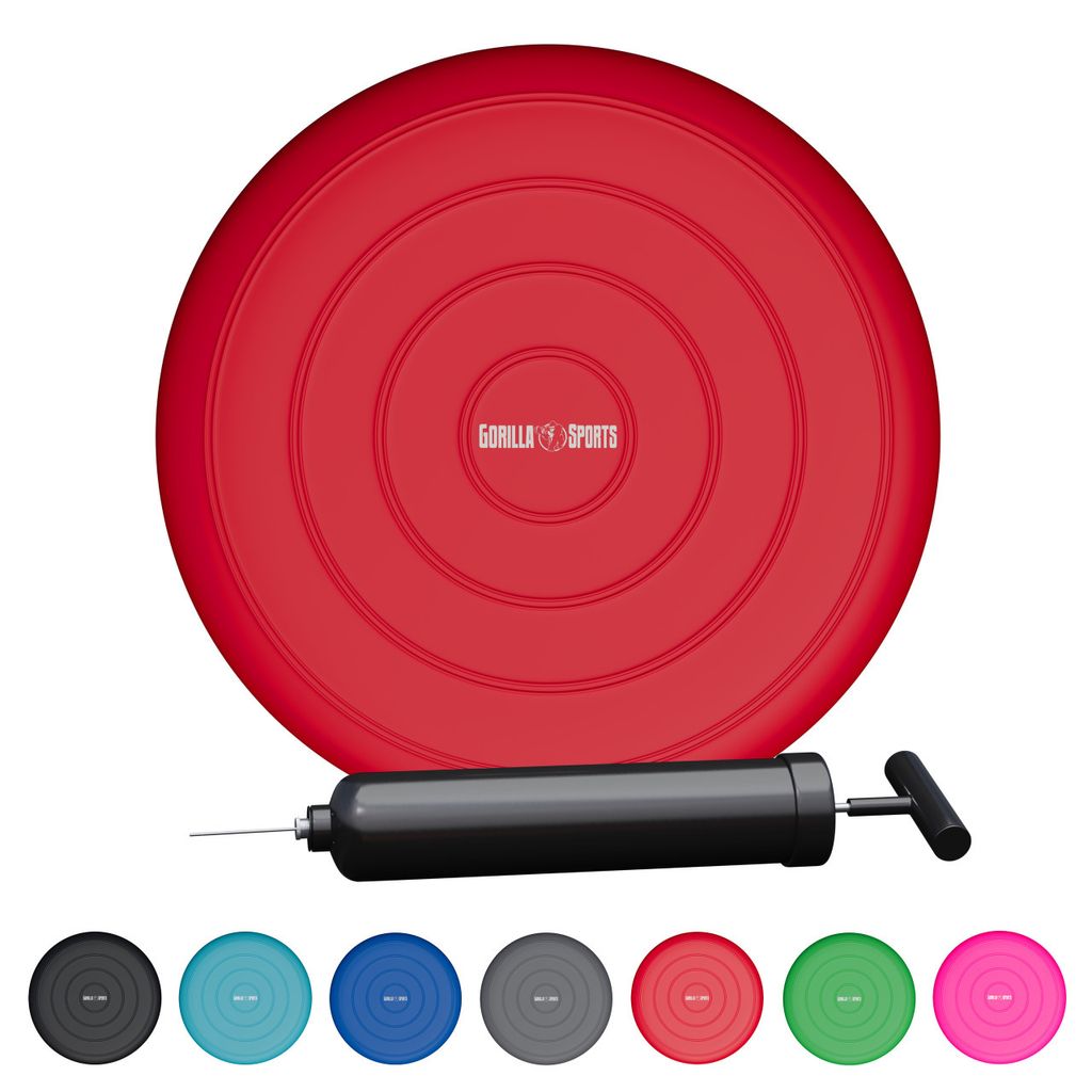 GORILLA SPORTS® Ballsitzkissen - Rot, inkl. Pumpe, 33cm Produktbild 