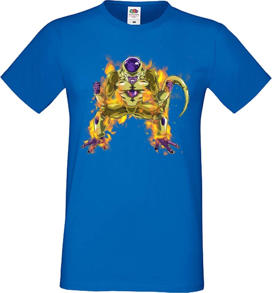 Herren T-Shirt Anime Manga Dragon Anime Manga Ball Z 09 Yellow Frieza, Man XL / Blau