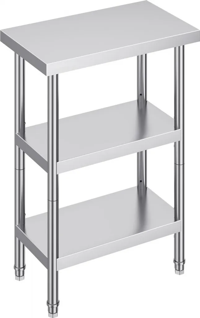 Table de cuisine robuste en inox 356x610mm facile à nettoyer pour pro