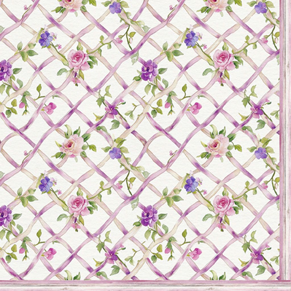 Servietten Papier 33x33cm 3-lagig mit Rosenranken Muster 20 Stück