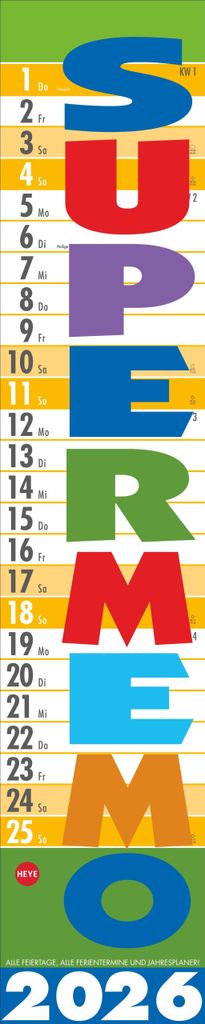 Supermemo Kalender 2026 Produktbild 
