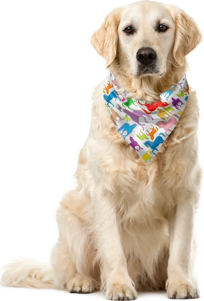ABAKUHAUS Bandana per cavalli e animali domestici, Stallions Abstract Wild, 40x40 cm, multicolore