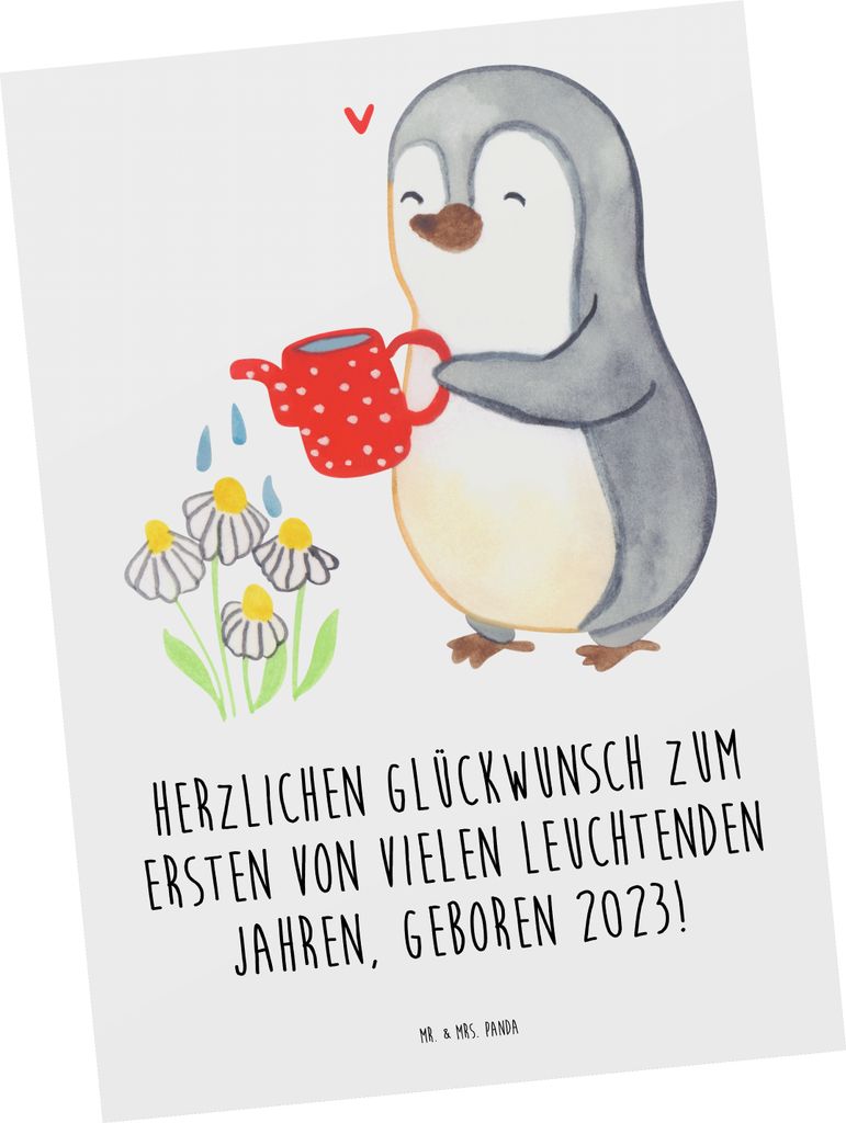 Mr. & Mrs. Panda Postkarte 2023 Geburtstag - Weiß - Geschenk, Happy Birthday, Ansichtskarten, Geburtstagsglück, Alter, Geburtstagsparty, Glückwu...