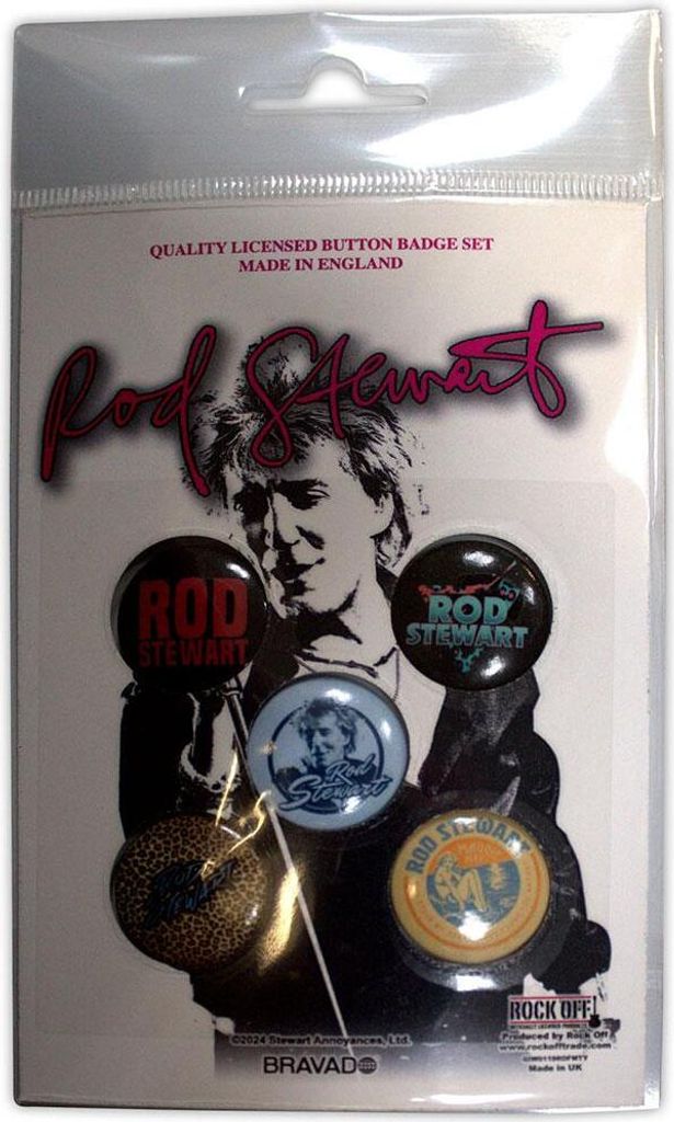 Rod Stewart - Logo - Abzeichen 5er-Pack Set - Metall, Kunststoff RO13472 (Einheitsgröße) (Bunt)