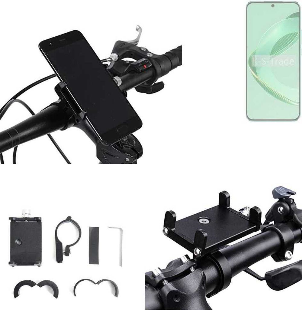 K-S-Trade Handyhalterung für das Fahrrad kompatibel mit Huawei nova 11 Halter Lenkstange Fahrradhalterung Motorrad Bike Mount Befestigung Smartphone