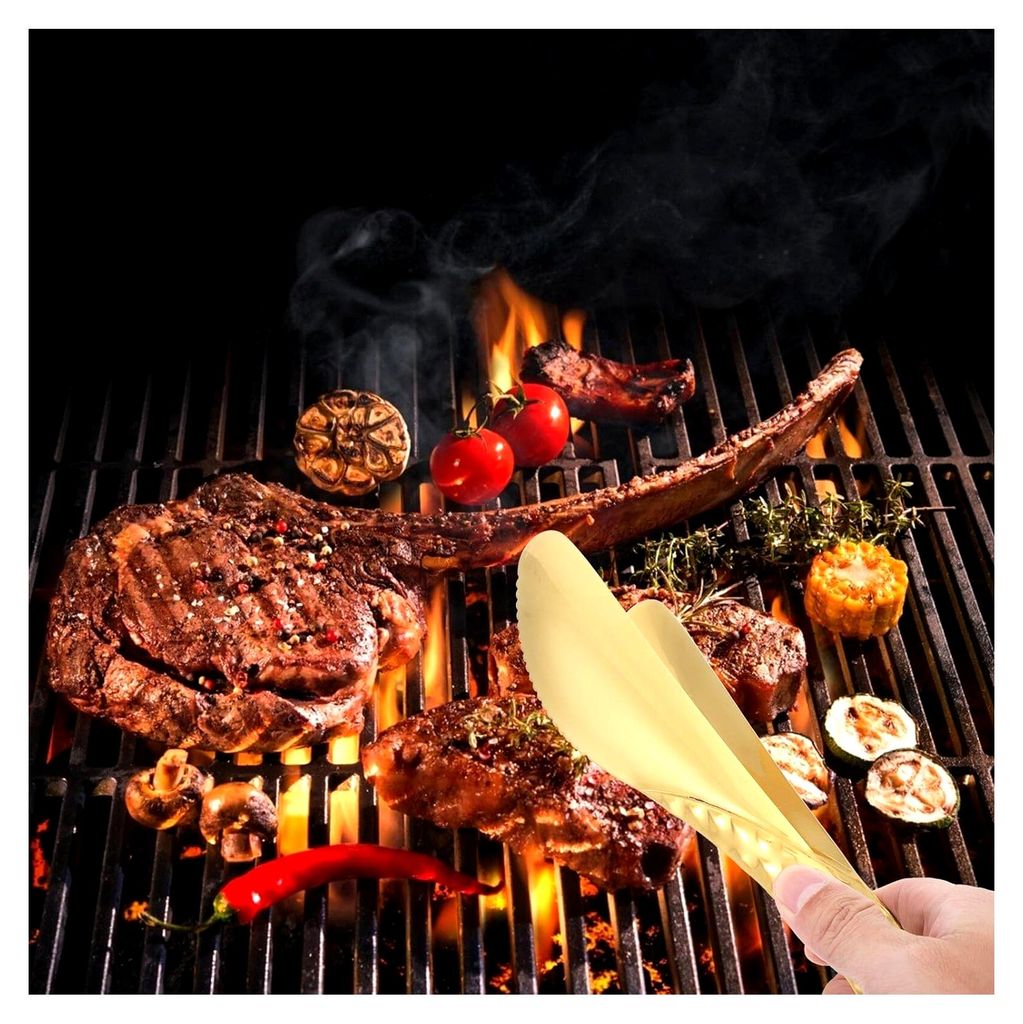 Edelstahl Grillzange mit Schlangenmuster, hitzebeständig für Grillen, Picknick und Küche