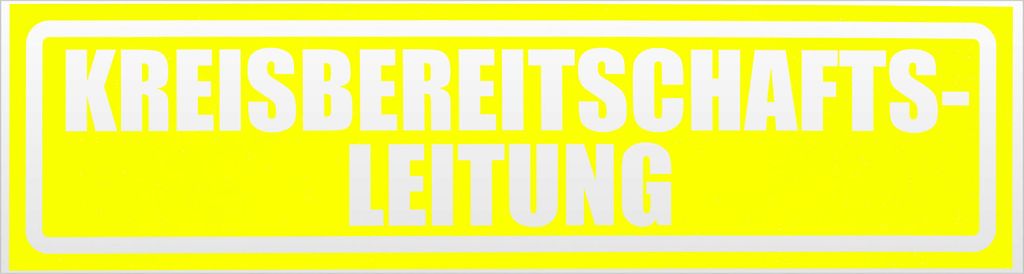 Kiwistar Kreisbereitschaftsleitung invertiert Magnetschild Schild magnetisch - 20cm Neongelb - Magnetfolie für Auto PKW Kfz