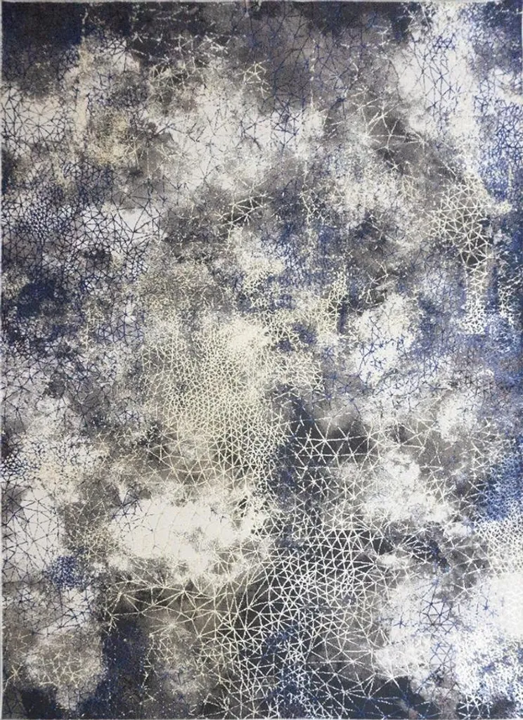 Tapis de Salon Rectangulaire 140x190 cm - Grand Tapis Bleu Lexus 9105