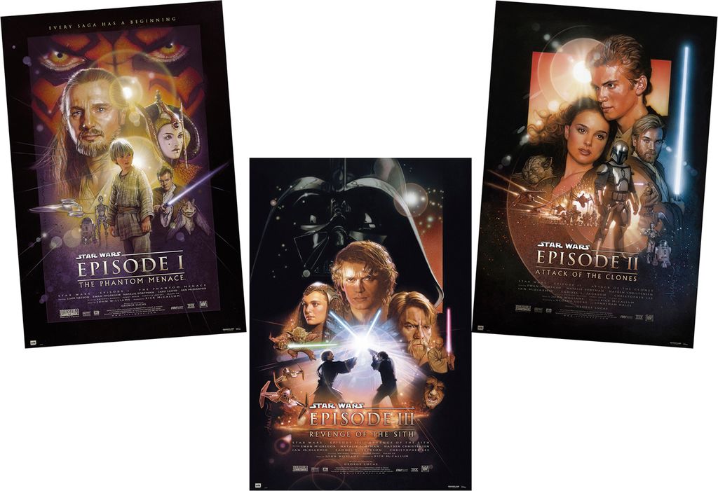 Star Wars Posterset Filmplakat Episode I - III Produktbild 