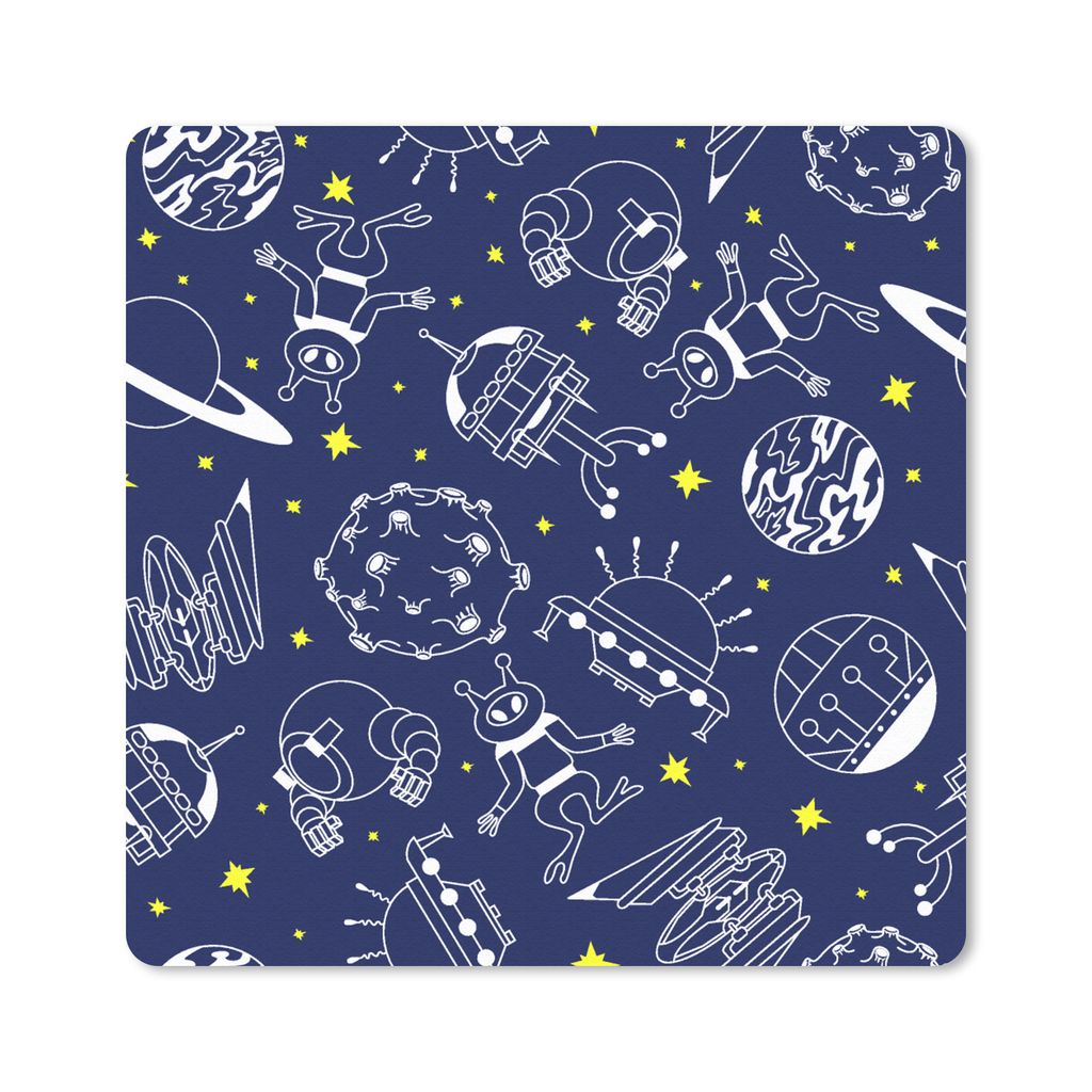 MuchoWow Mauspad Mousepad Weltraum - Sterne - Muster - Planeten 30x30 cm - Mousepads - Maus Mat - Pad - Mausunterlage - Gaming