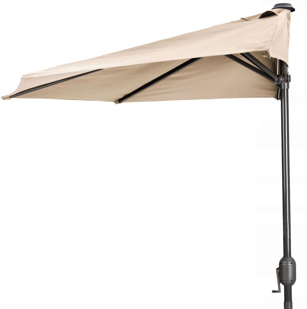 Demi-parapluie de jardin mural Terra 2,7 m Beige Image du produit 