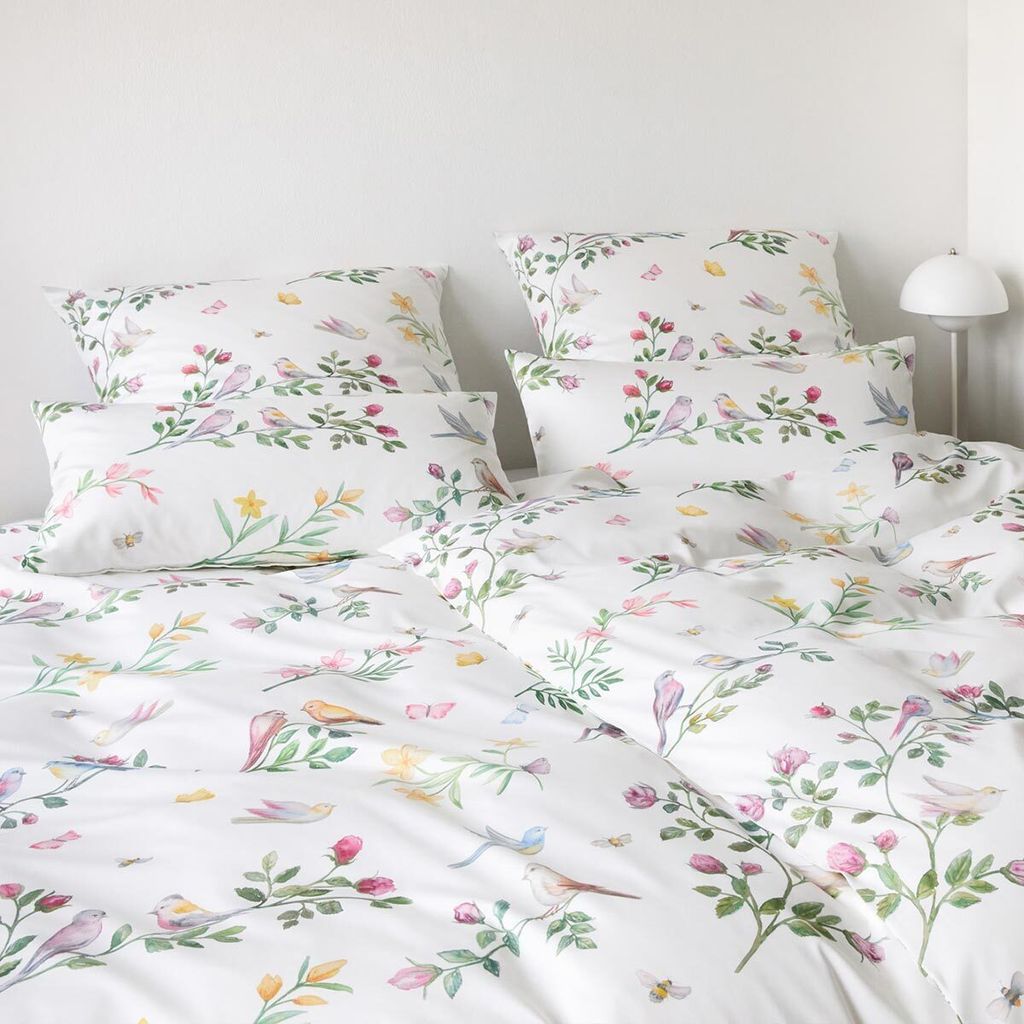 elegante Kissenbezug einzeln Seiden-Satin Songbird Farbe Weiss Größe 80x80