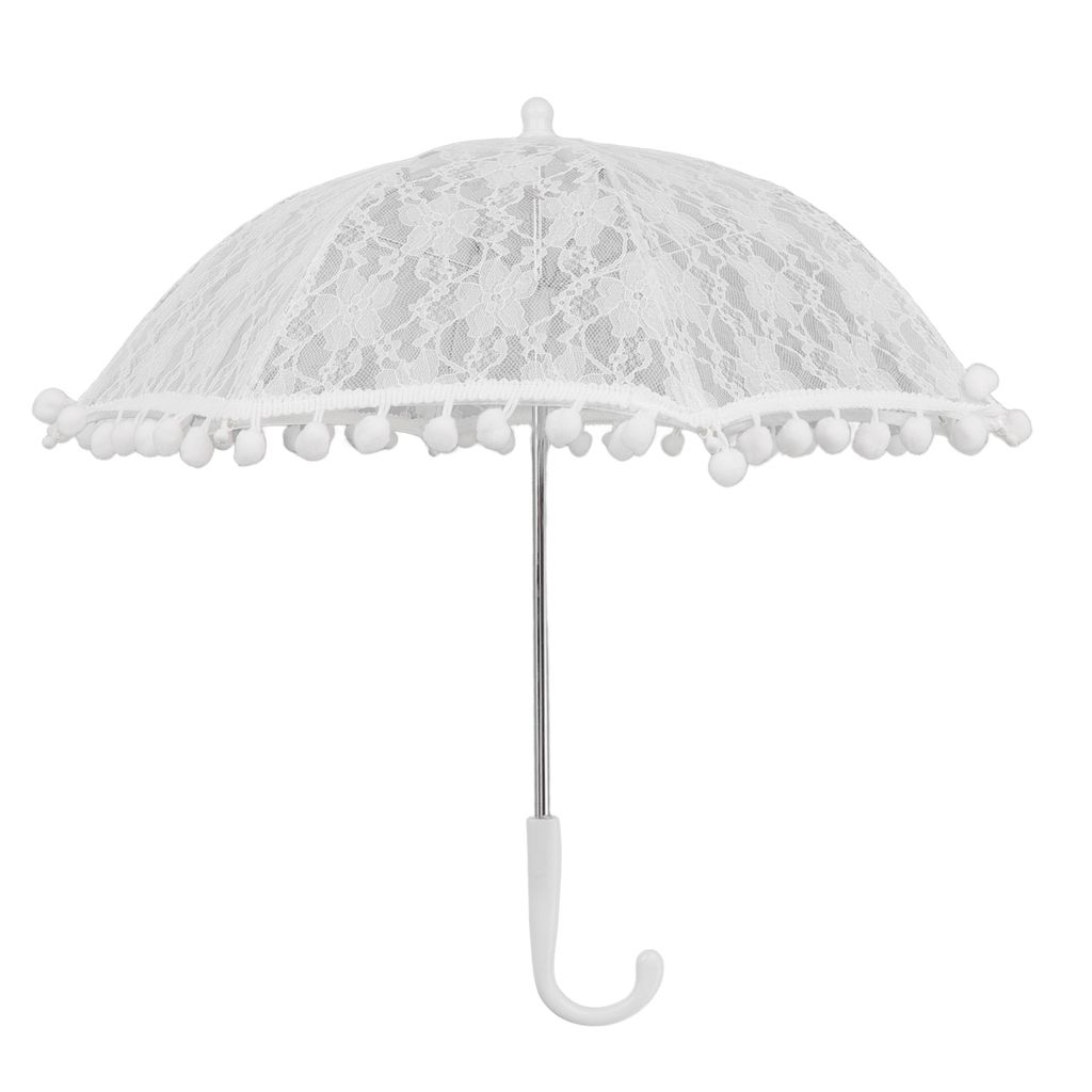 Biała koronkowa parasolka, styl vintage, na wesela, ślubna Zdjęcie produktu 