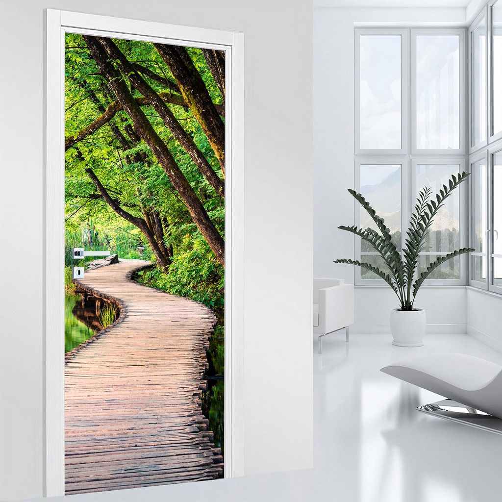Türaufkleber – Lumaléa – Waldweg – MAT-Kleber – Breite 83 x H?he 205 cm