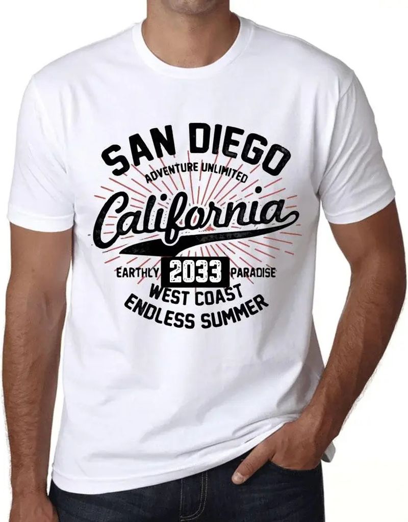Herren Grafik T-Shirt San diego kalifornien endlos sommer 2033 – San Diego California Endless Summer 2033 – Öko-Verantwortlich Vintage Jahrgang