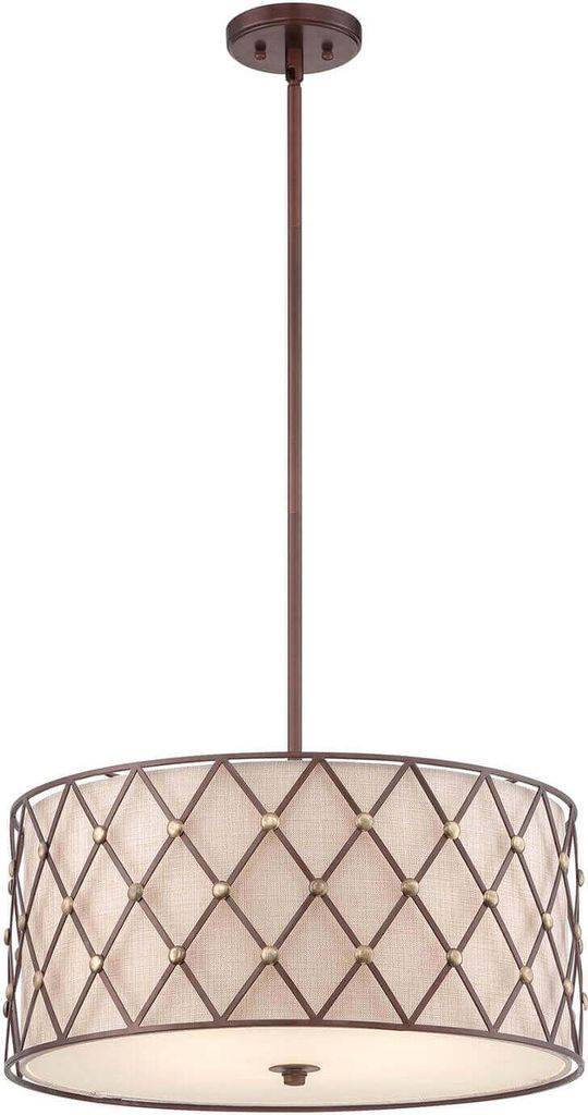 Elstead Brown Lattice Hängeleuchte E27 4-fach Kupfer Canyon Produktbild 