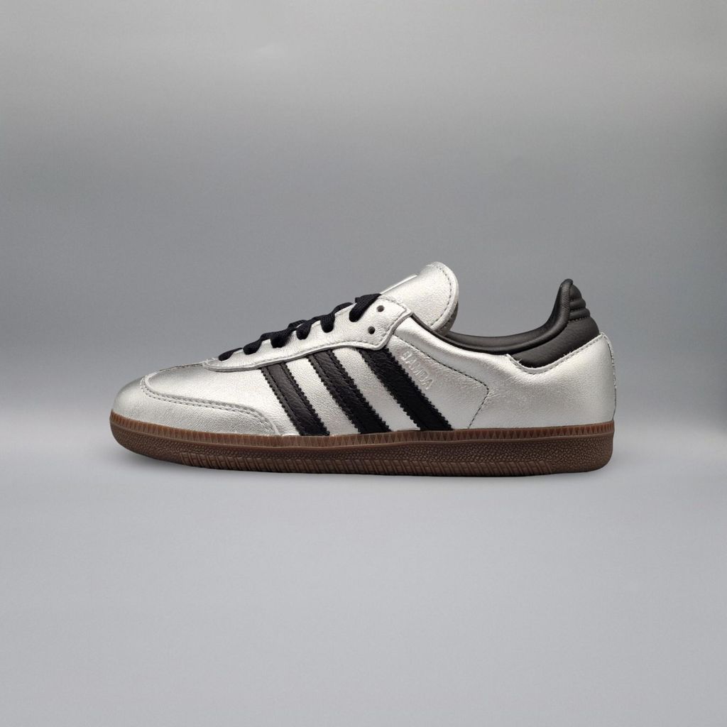 adidas Samba OG Silver Metallic Black Gum (Womens) - 38 Größe: 38