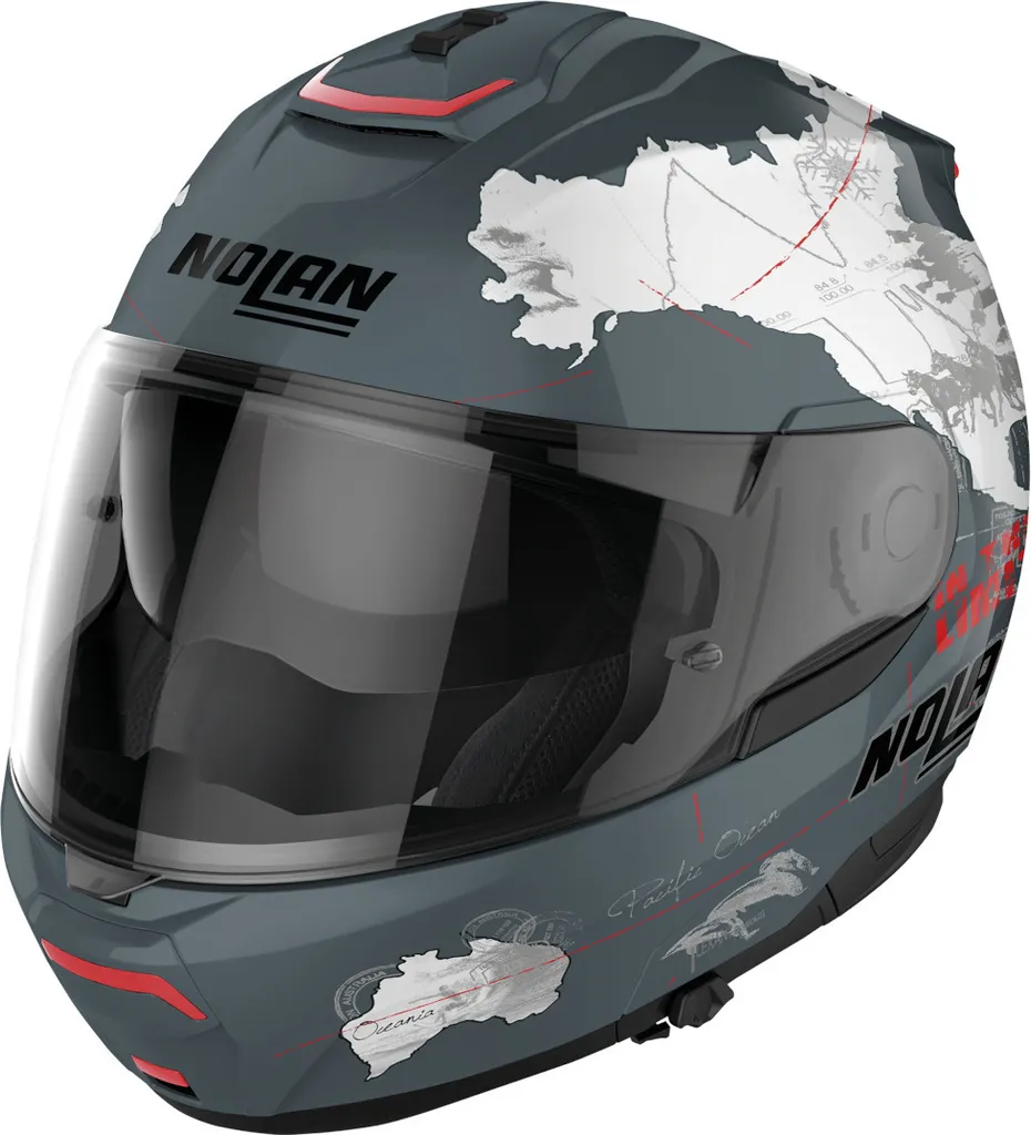 Casque Nolan N100-6 N-Com avec Double Homologation P/J Gris et Blanc