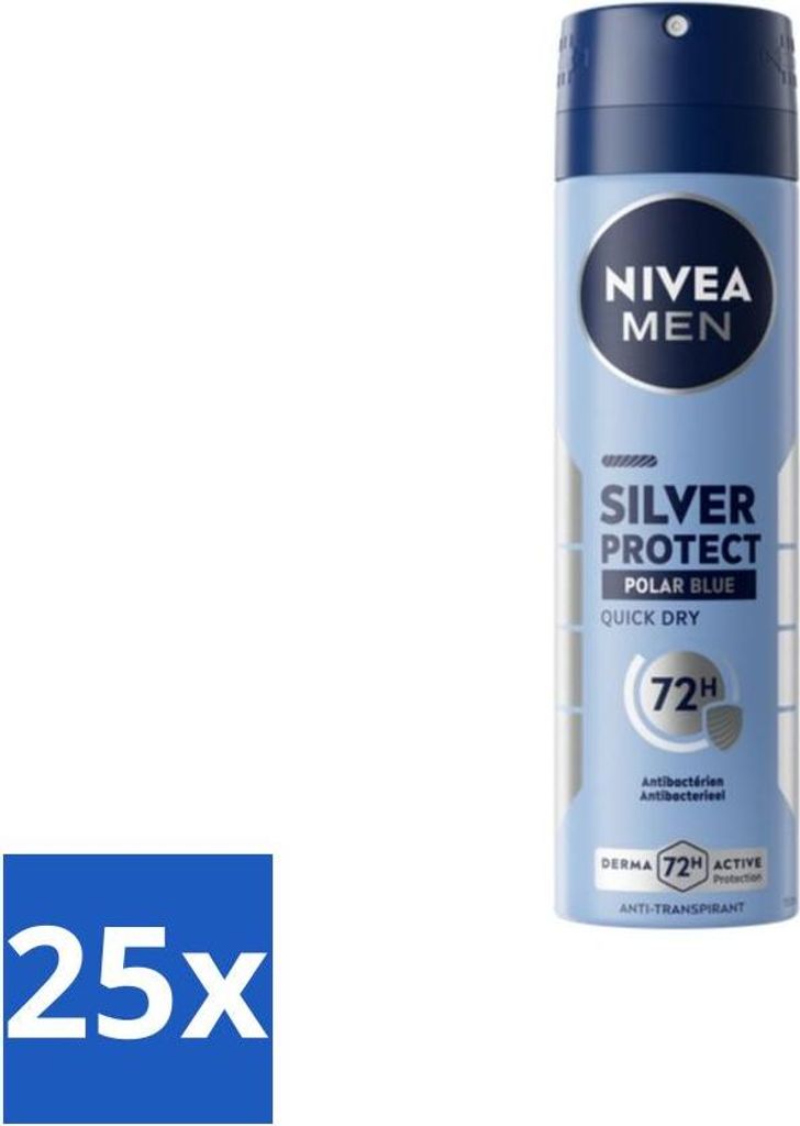 Nivea - Men - Deodorant - Spray - Silver Protect Polar Blue - 150 ml - Vorteilspack - 25 Stücke
