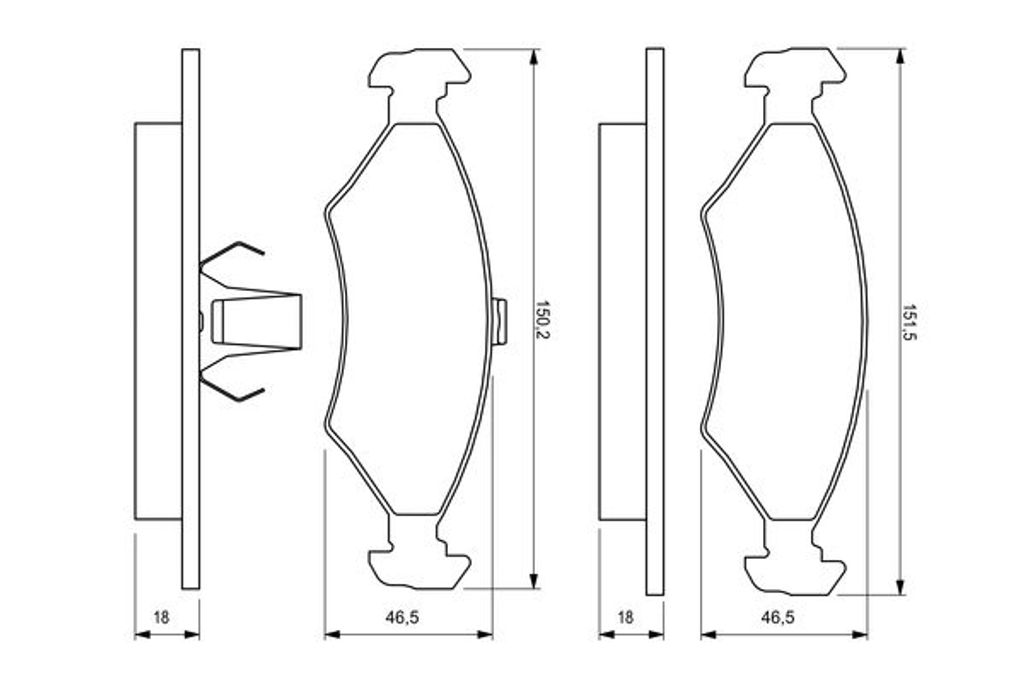Bosch Bremsbelagsatz, Scheibenbremse  0 986 424 462 Produktbild 
