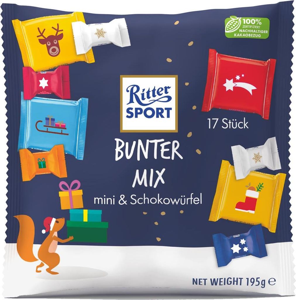 Ritter Sport Chocolate Colourful Mix 9203 asortyment 195g Zdjęcie produktu 