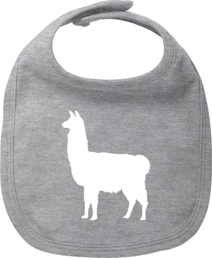 Huuraa Baby Lätzchen Lama Silhouette Heather Grey Klettverschluss Baumwolle Latz Geschenkidee