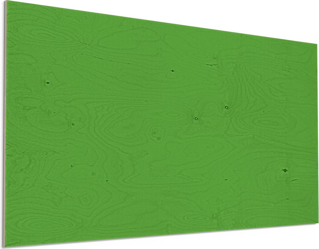 DEQORI Holzbild 100x50 cm 'Unifarben - Mittelgrün' Bild auf Holz Wandbild Kunstdruck