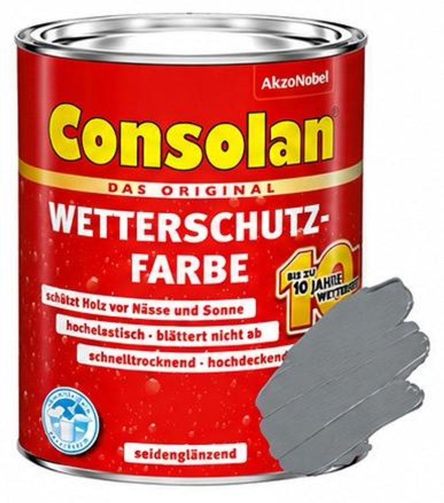 Consolan Wetterschutz-Farbe 0,75 L delfingrau Produktbild 