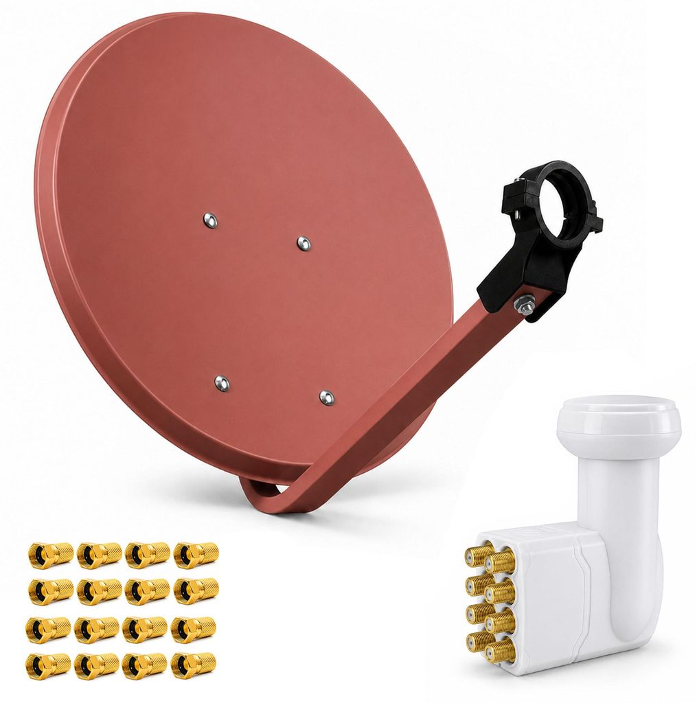 PremiumX SAT Anlage 80cm Satellitenantenne Ziegelrot Octo Produktbild 