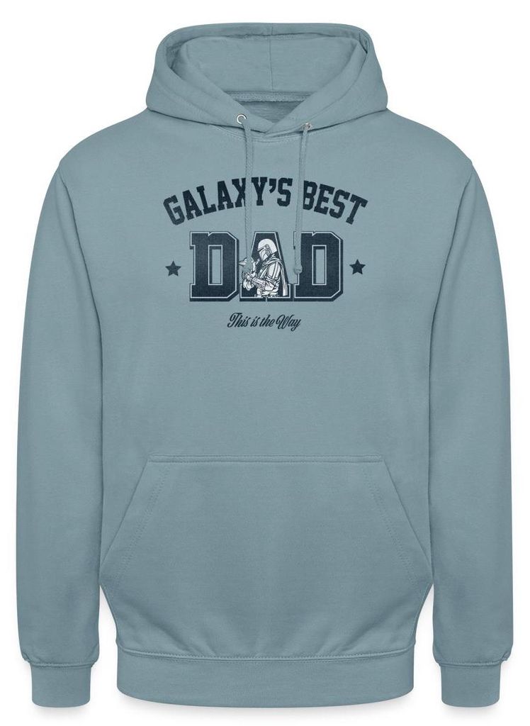 Star Wars: Mandalorian Galaxies Best Dad Motiv Uni Hoodie, XXL, Nebelblau