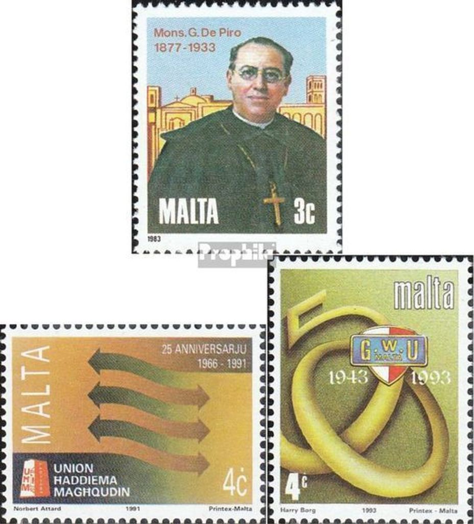 Briefmarken Malta 1983 Mi 686,863,916 (kompl.Ausg.) postfrisch Piro