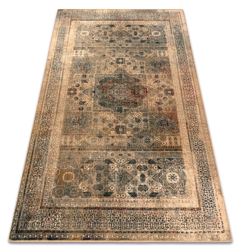 Tapis en laine OMEGA MAMLUK Rosette vintage crème beige Image du produit 