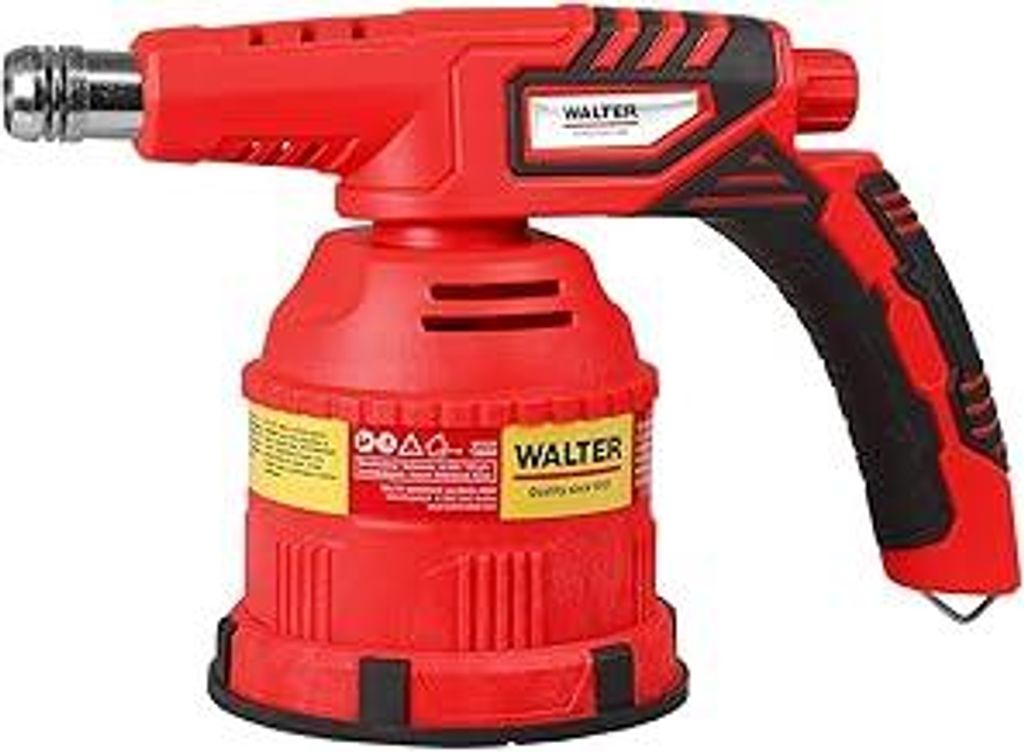 WALTER Lötlampe mit Piezo – Leistungsstarker Lötbrenner mit Piezozündung, Regelrad – Ideal für Weichlöten, Auftauen, Reparaturarbeiten –...