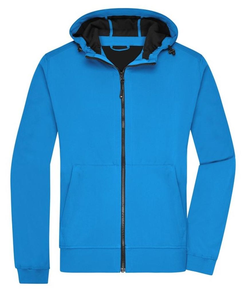 James and Nicholson - Softshelljacke mit Kapuze für Herren LT2547 (XL) (Blau/Schwarz)