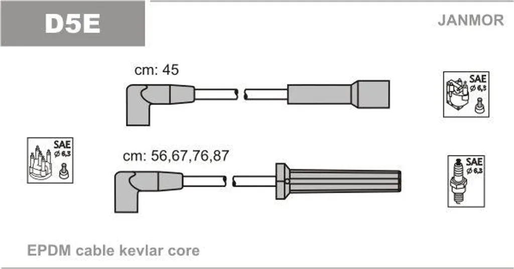Kit Cavi Accensione Economici JANMOR D5E per Daewoo Espero KLEJ