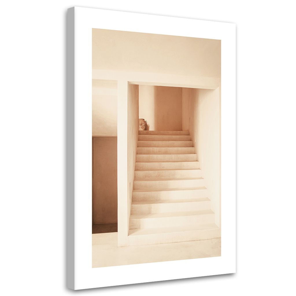 Leinwandbild Ästhetische Treppe 80x120 Feeby Beige bild für die wand bereit zum aufhängen