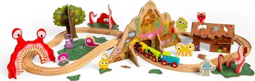 Train en bois Monstres compatible Brio - Solution pour circuit enfant