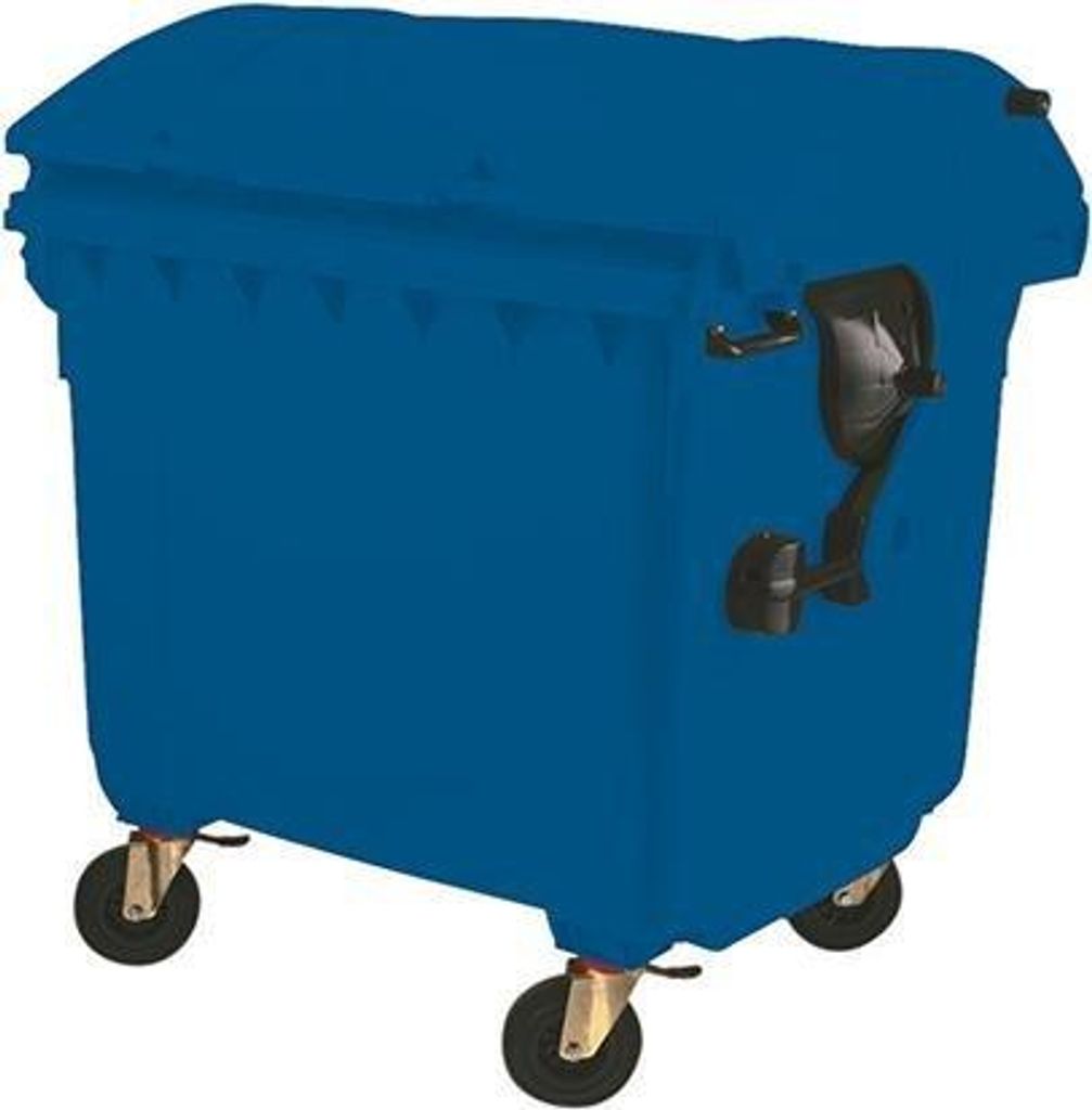 Müllcontainer Kunststoff 1,1 cbm Runddeckel blau Produktbild 