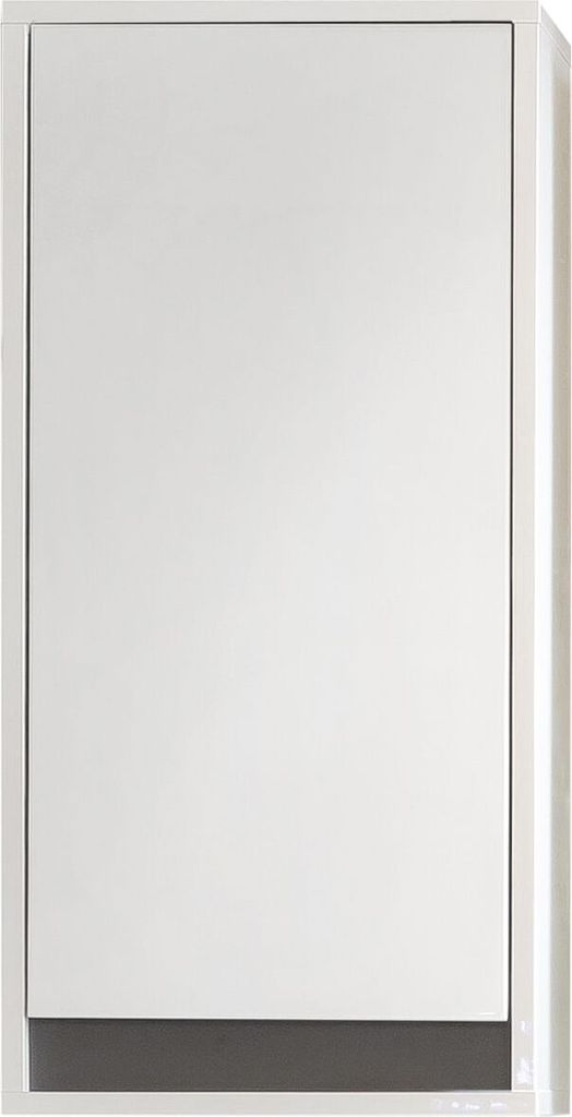 trendteam Bad Hänge-Stauraumelement Sol Weiß Nachbildung/Weiß Hochglanz Lack 35 x 73 x 23 cm